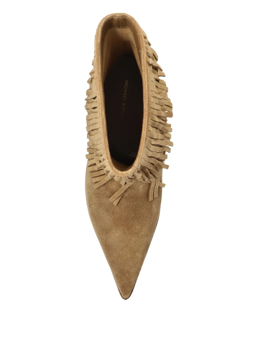Michael Kors 50mm fringe-panel suede boots Brown
