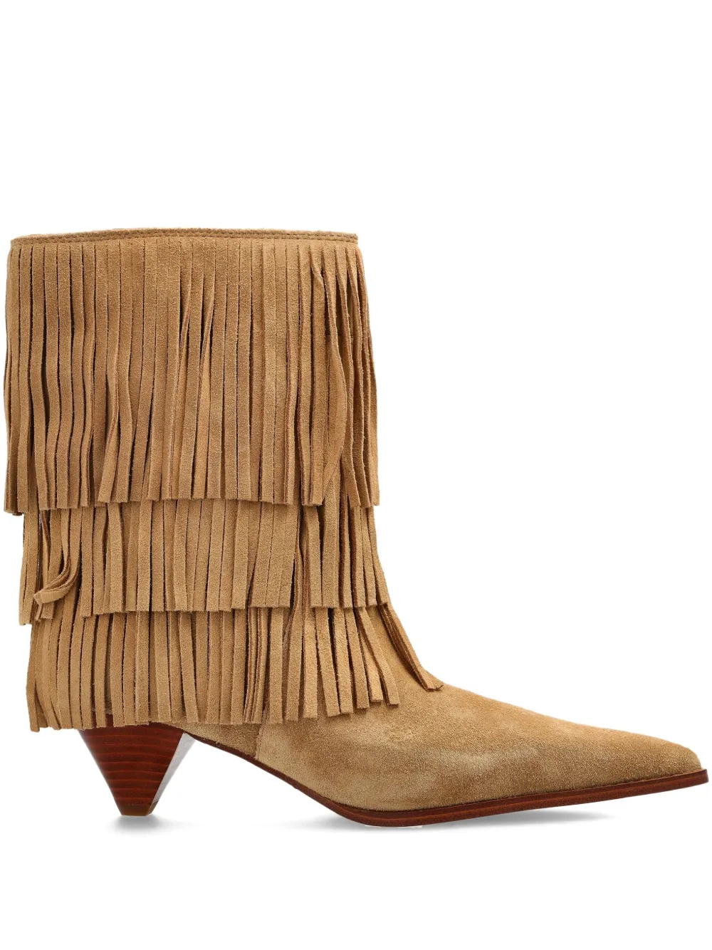 Michael Kors 50mm fringe-panel suede boots Brown