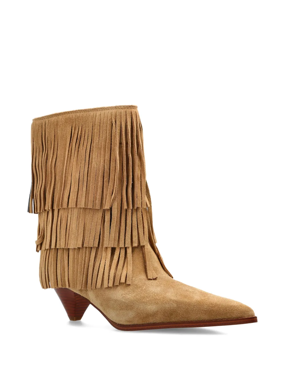 Michael Kors 50mm fringe-panel suede boots Brown