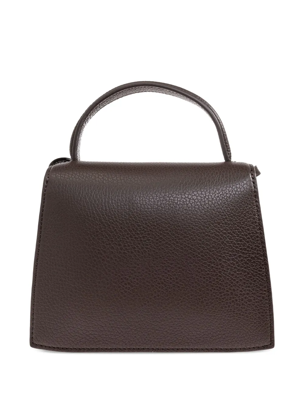 By Malene Birger Leren shopper met logo-reliëf Bruin