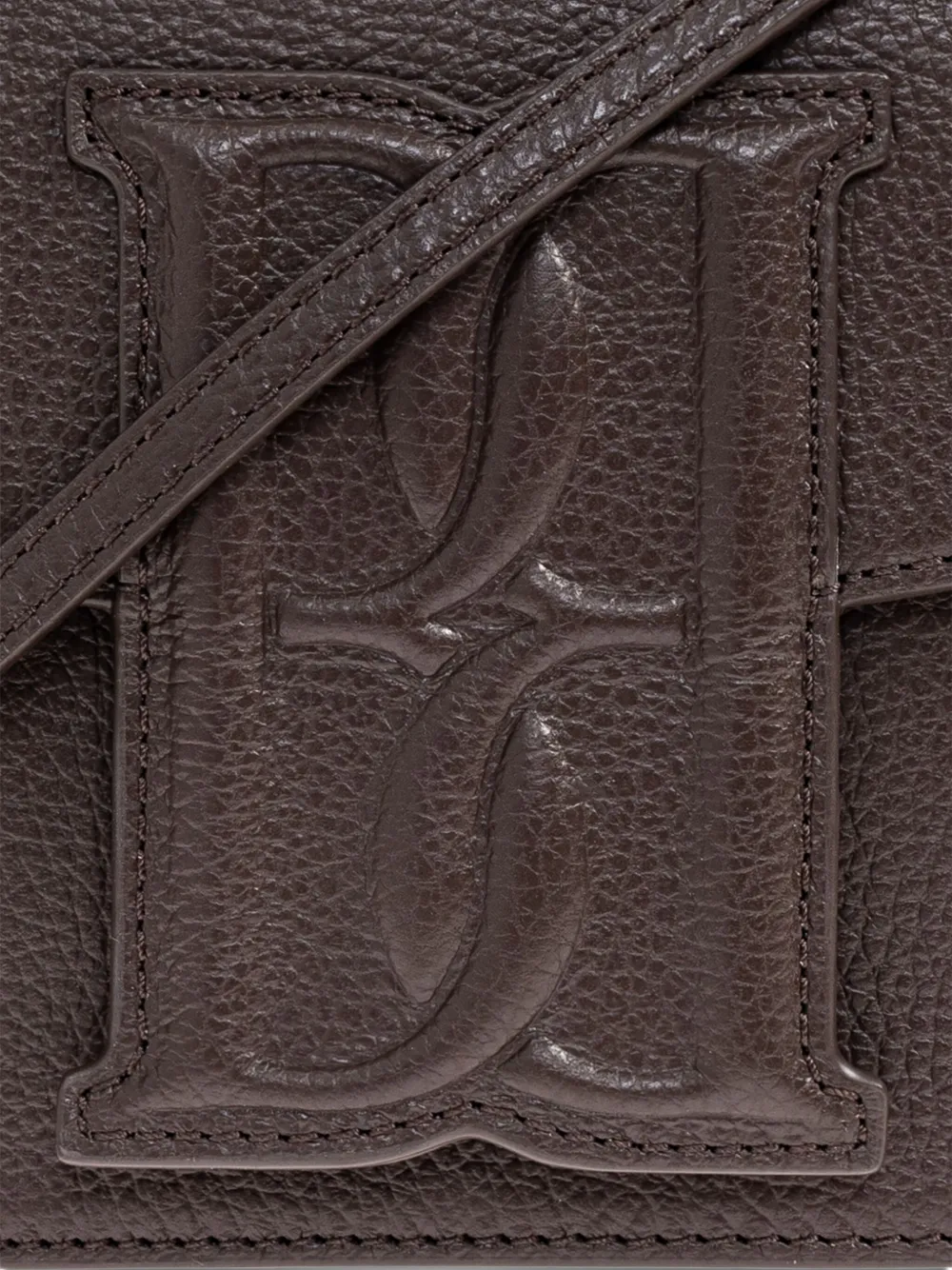 By Malene Birger Leren shopper met logo-reliëf Bruin