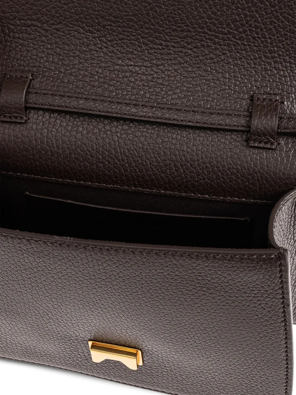 By Malene Birger Leren shopper met logo-reliëf Bruin