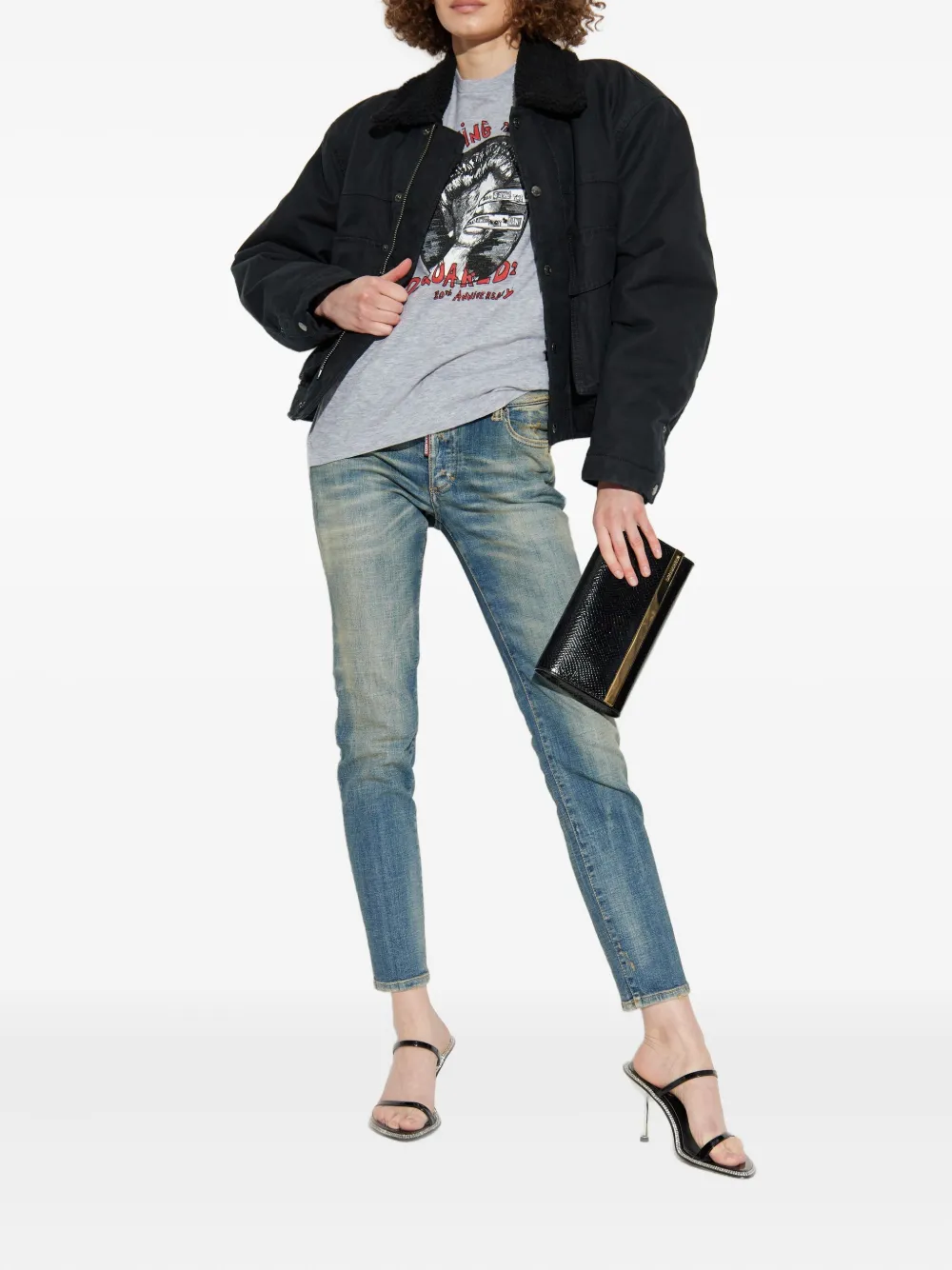 Dsquared2 Belt Loop Denim Trousers In Blue