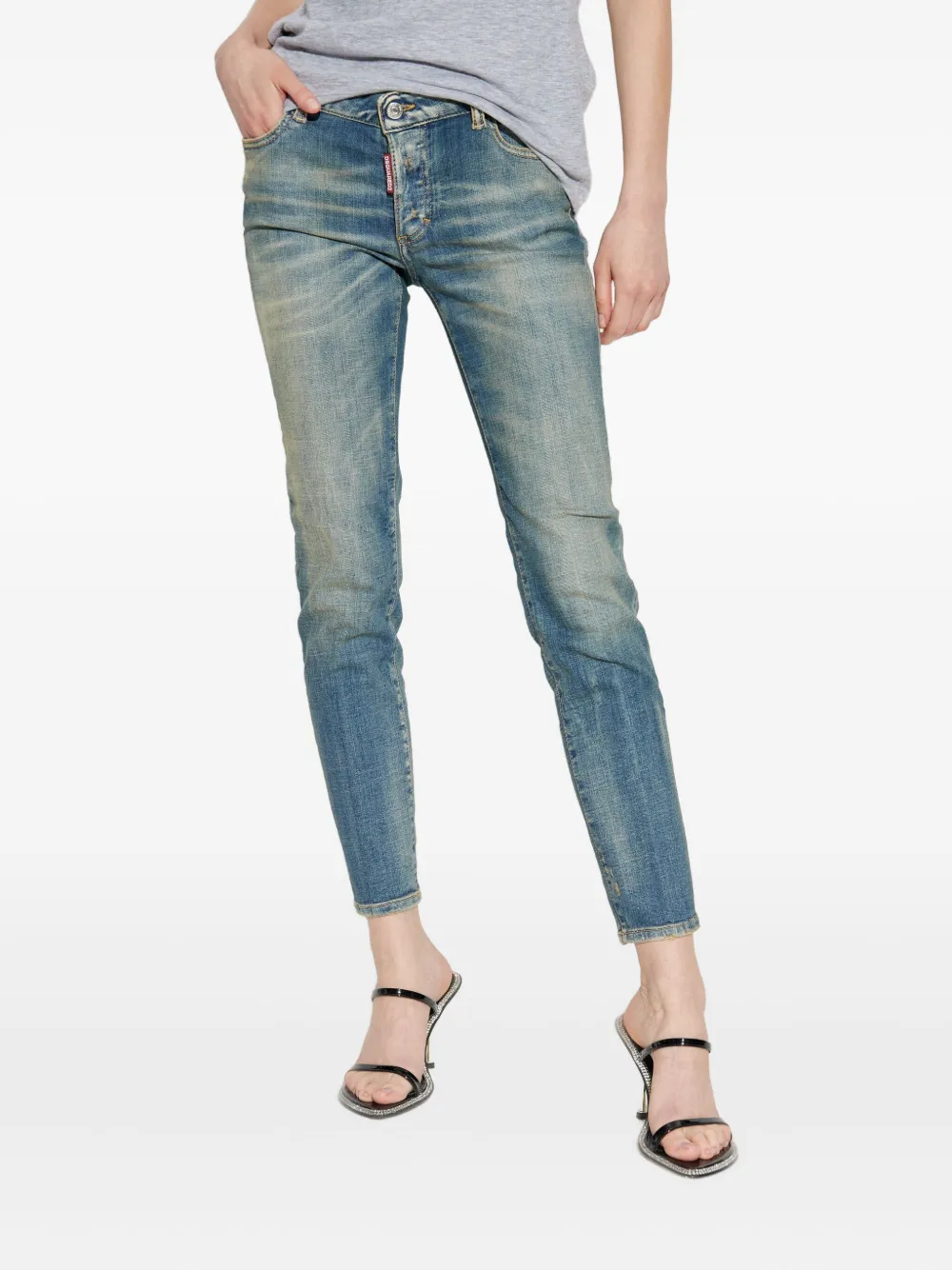 Dsquared2 Belt Loop Denim Trousers In Blue