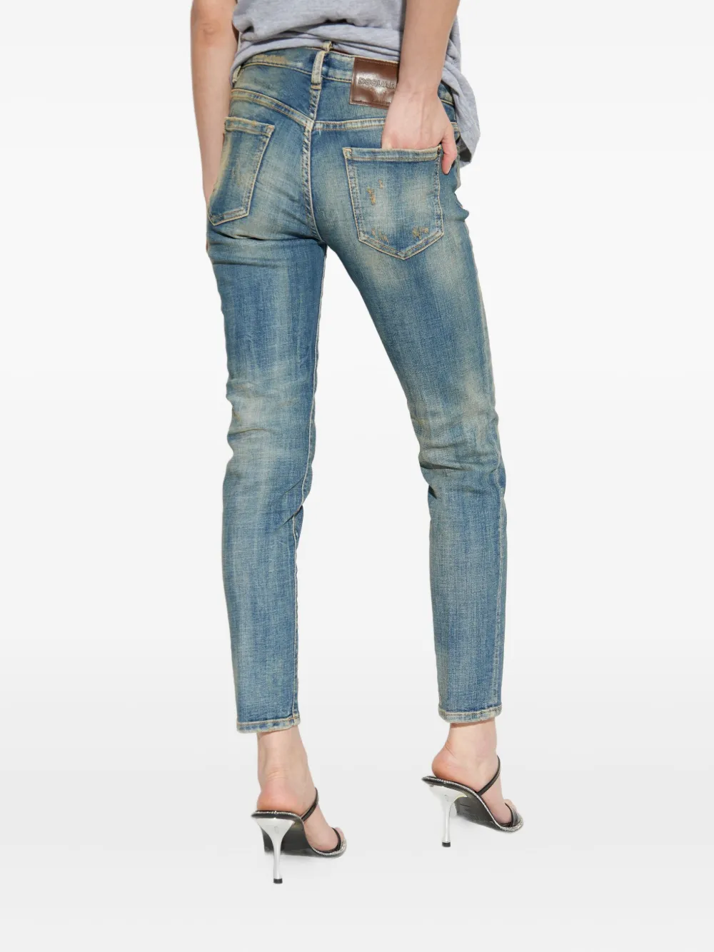 Dsquared2 Belt Loop Denim Trousers In Blue