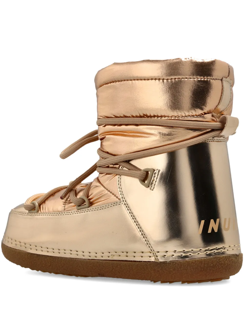 Inuikii Mountain Quilted Metallic Snow Boots In Gold