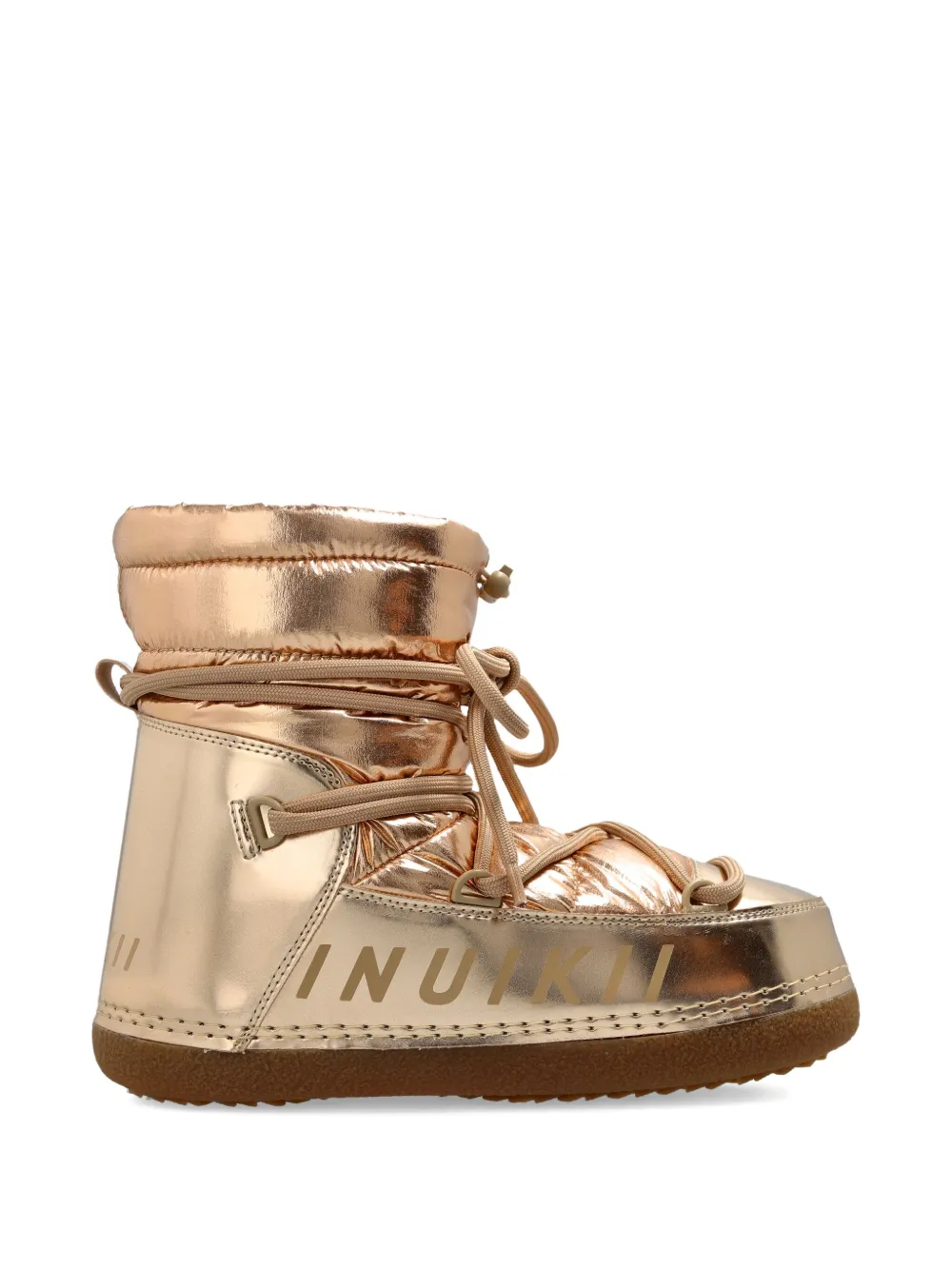 Inuikii Mountain Quilted Metallic Snow Boots In Gold