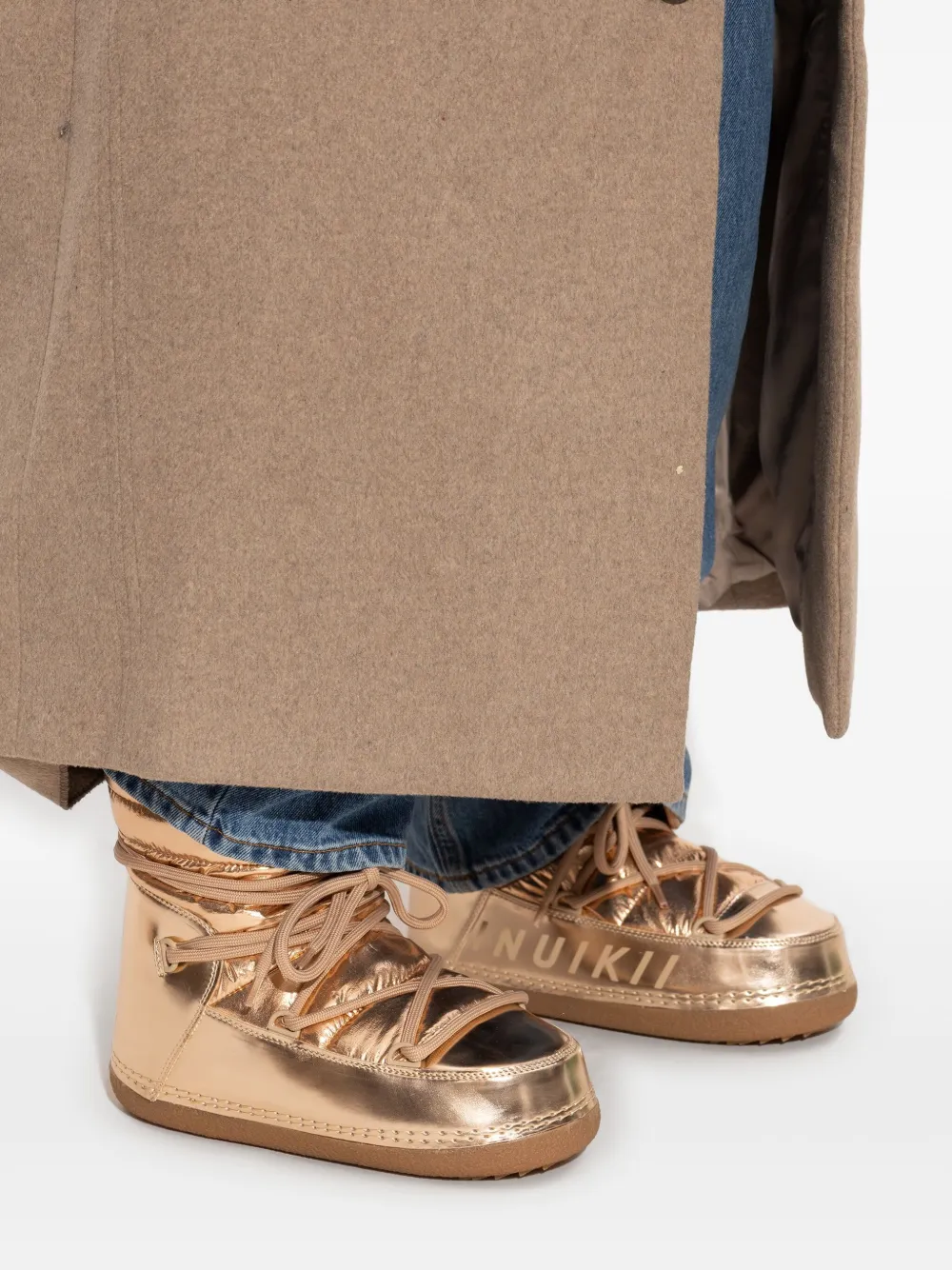 Inuikii Mountain quilted metallic snow boots Gold