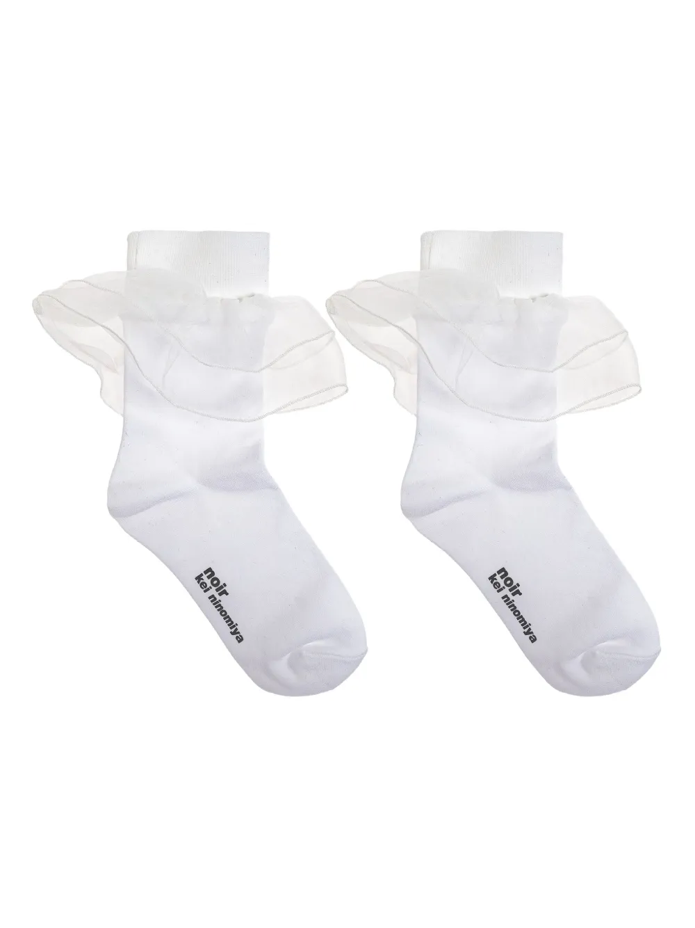 Noir Kei Ninomiya ruffled socks - Bianco