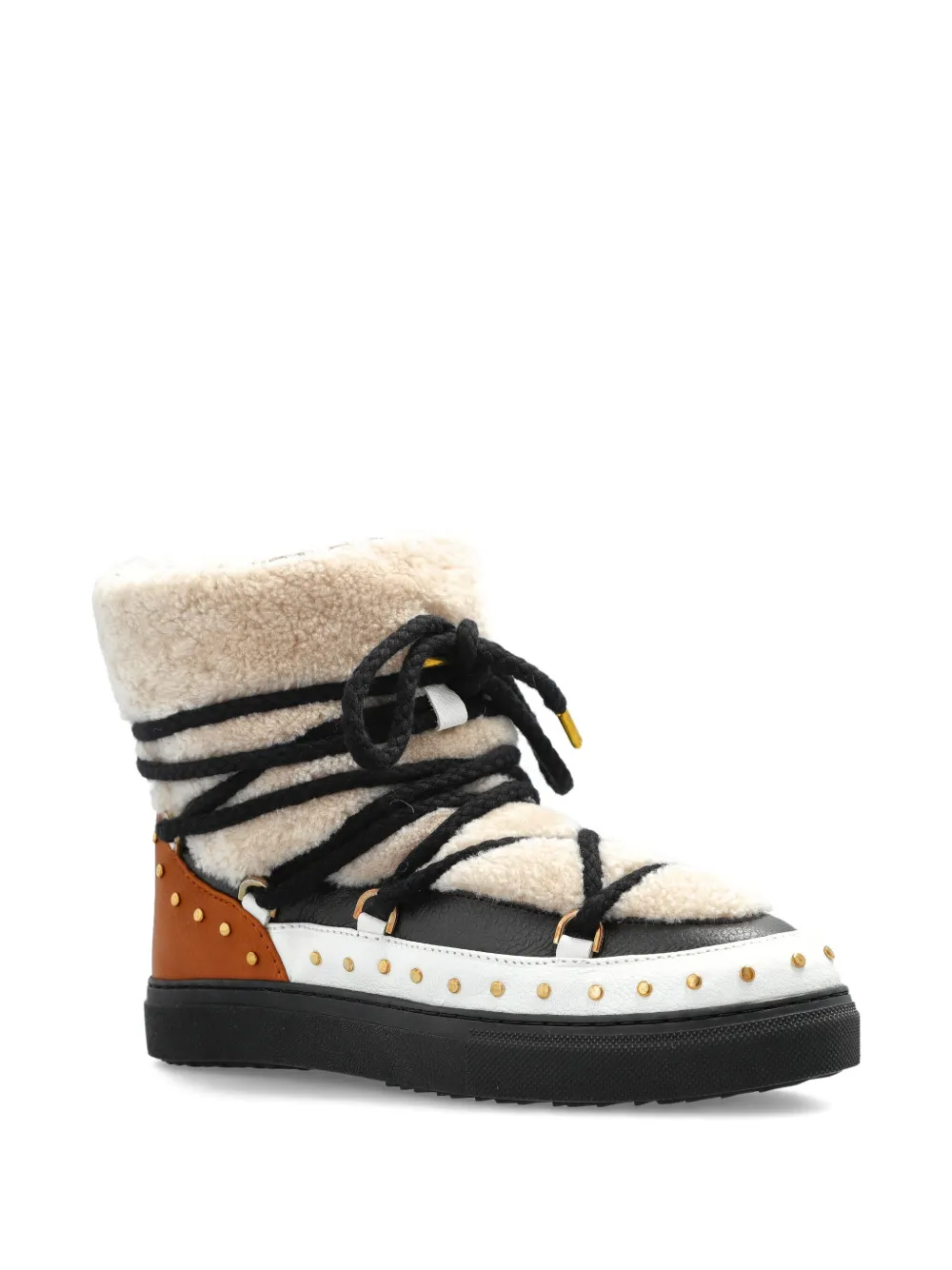Inuikii lace-up studded boots Neutrals