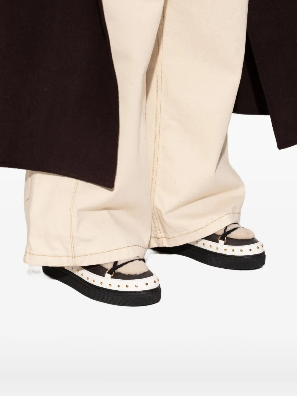 Inuikii lace-up studded boots Neutrals