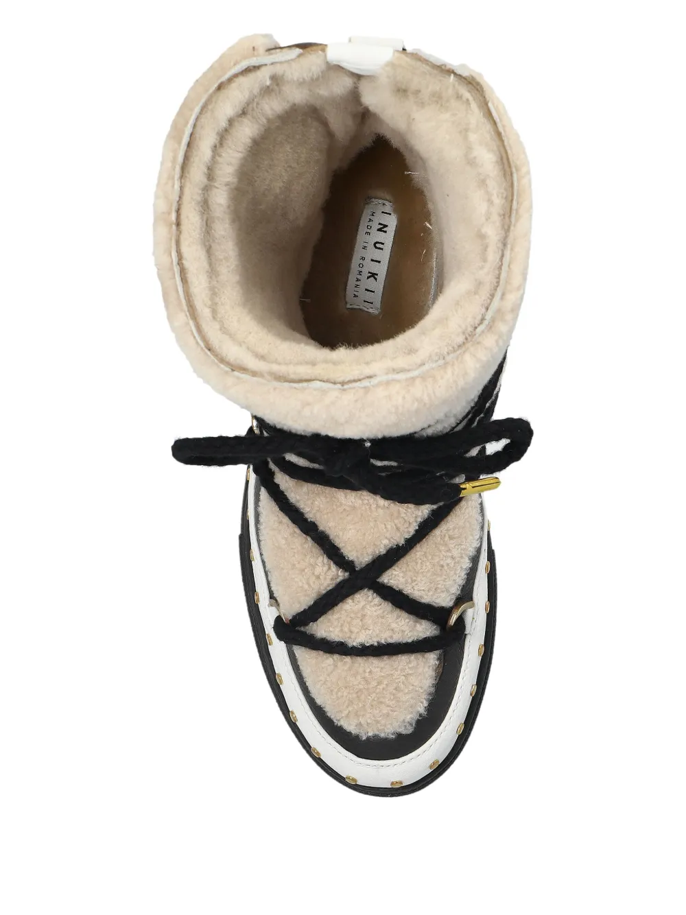 Inuikii lace-up studded boots Neutrals
