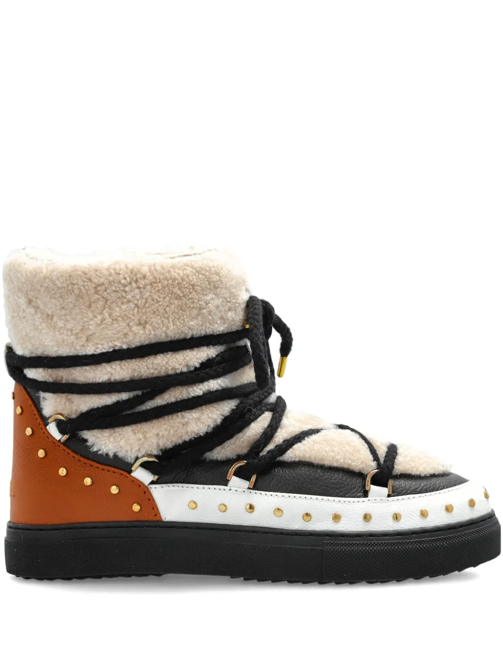 Inuikii lace-up studded boots Neutrals