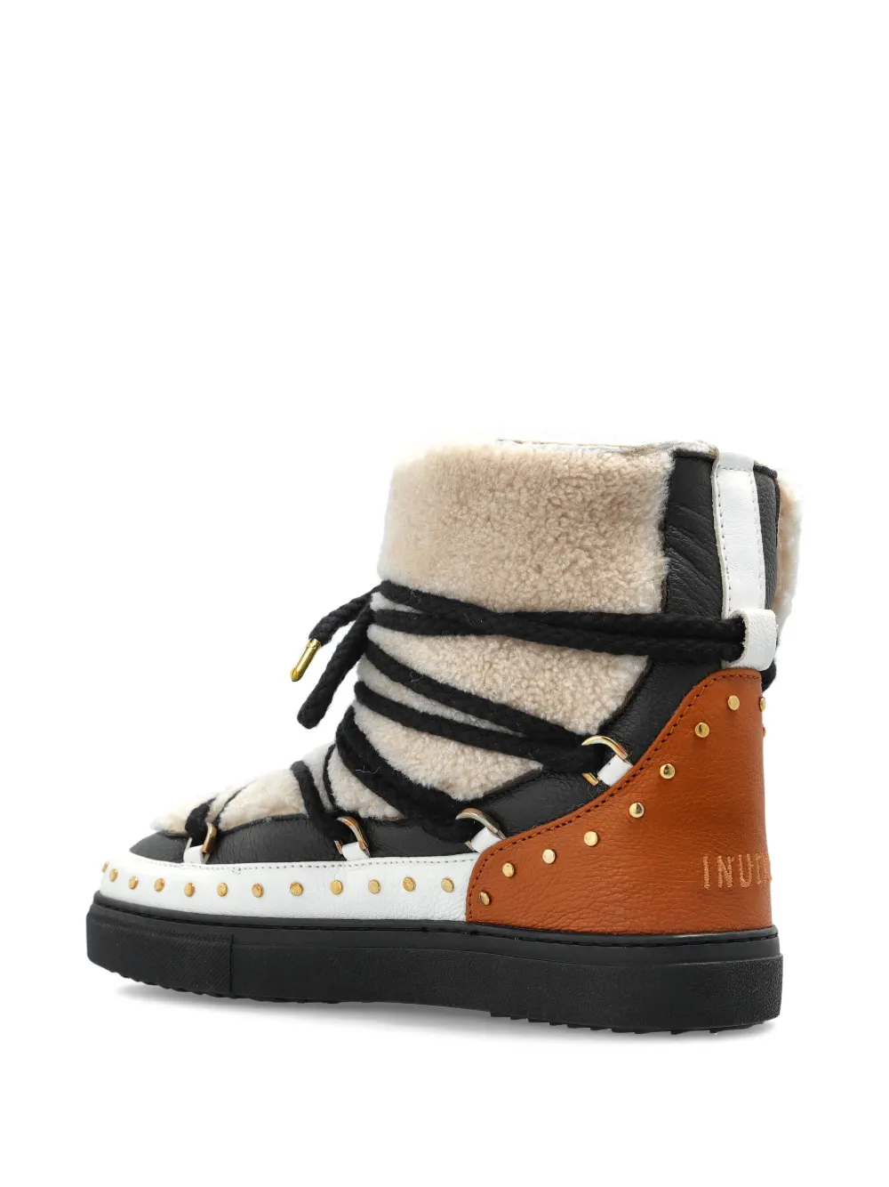 Inuikii lace-up studded boots Neutrals