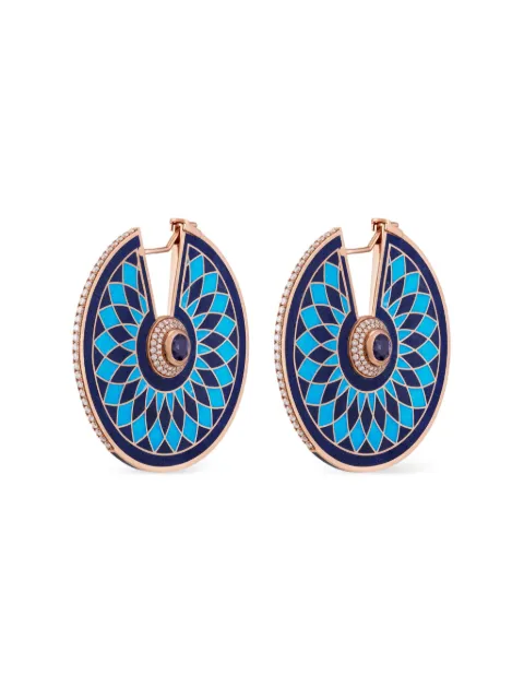Aneka aretes Kaleido Statement en oro rosa reciclado de 18kt con diamantes