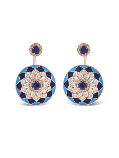 Aneka aretes Kaleido en oro rosa reciclado de 18kt con diamantes