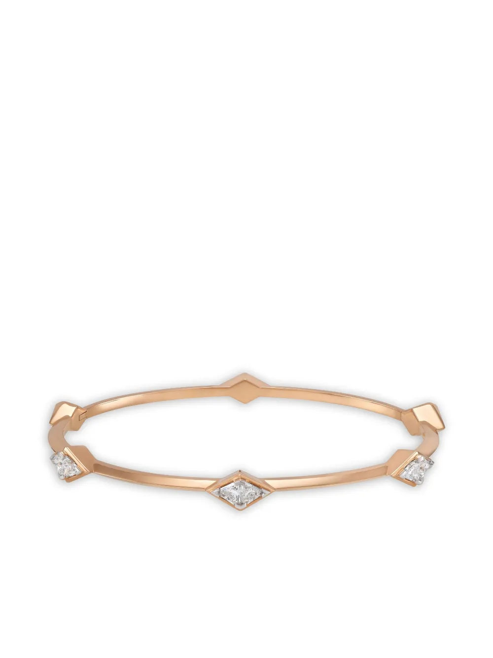 Aneka 18K recycled rose gold Limitless Pyramid diamond bangle bracelet | Gold | Image 1