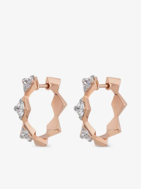Aneka aretes Limitless Elevate en oro rosa reciclado de 18kt con diamantes