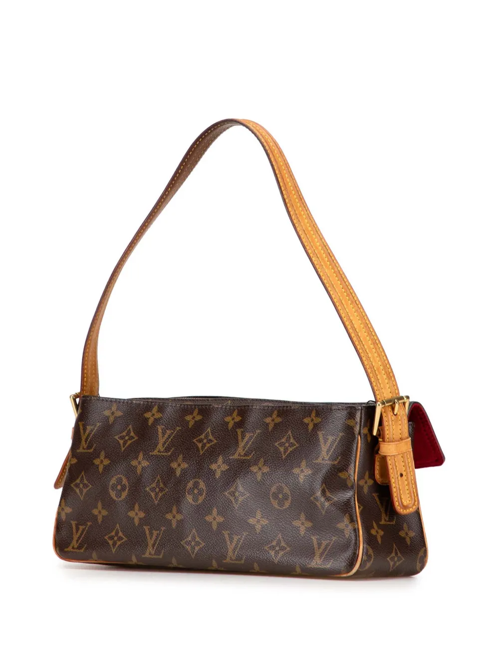Pre-owned Louis Vuitton 2004 Monogram Viva Cite Mm Shoulder Bag In Brown