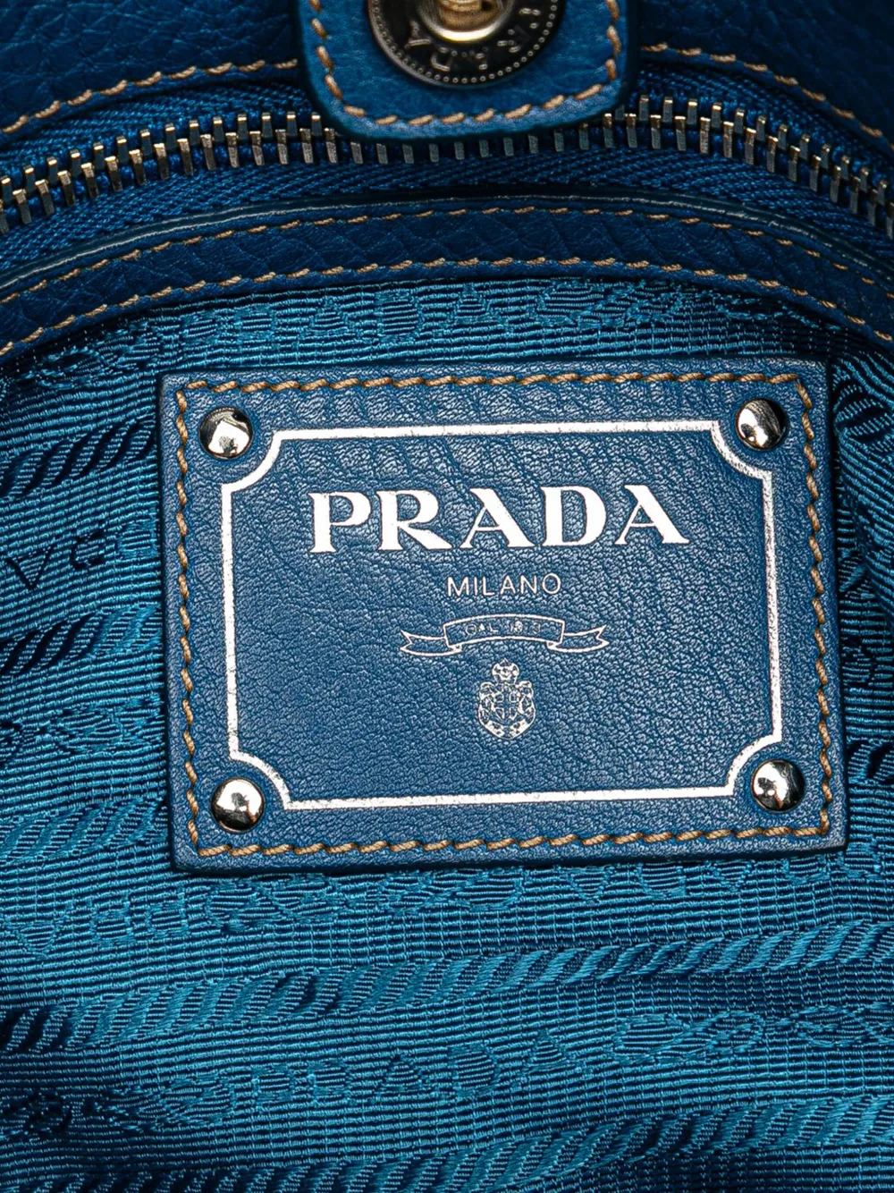 Pre-owned Prada 2000-2025 Vitello Daino Open Convertible Tote Satchel In Blue