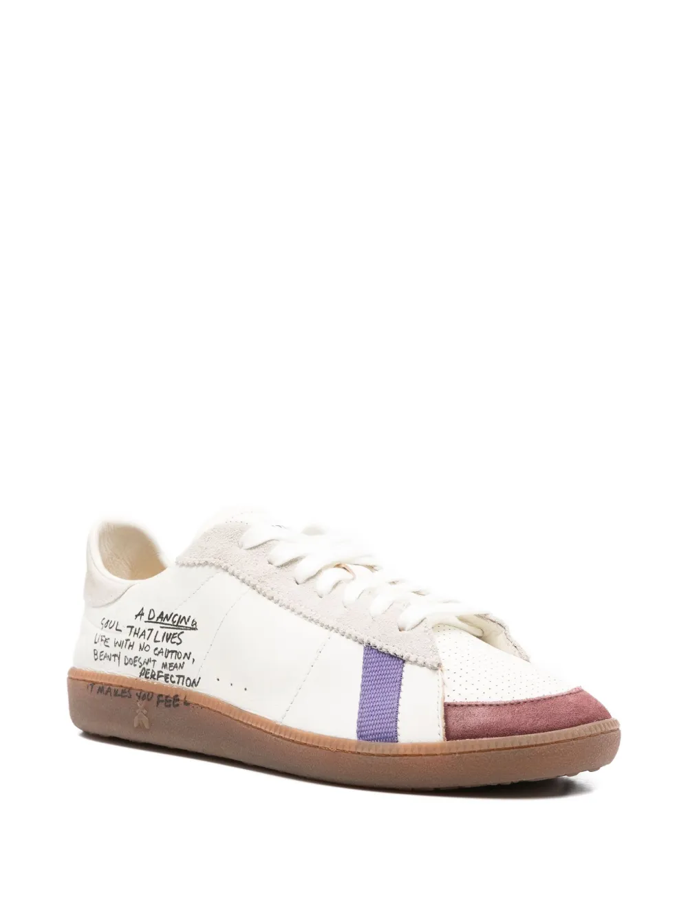 Patrizia Pepe Sneakers met leren vlakken - Wit