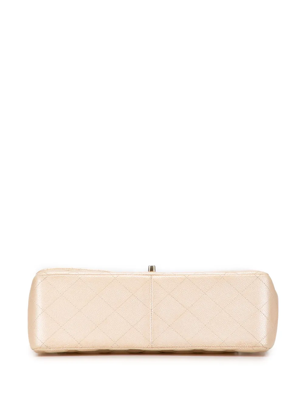 Pre-owned Chanel 2012 Jumbo Classic Iridescent Caviar Double Flap Shoulder Bag In Gold