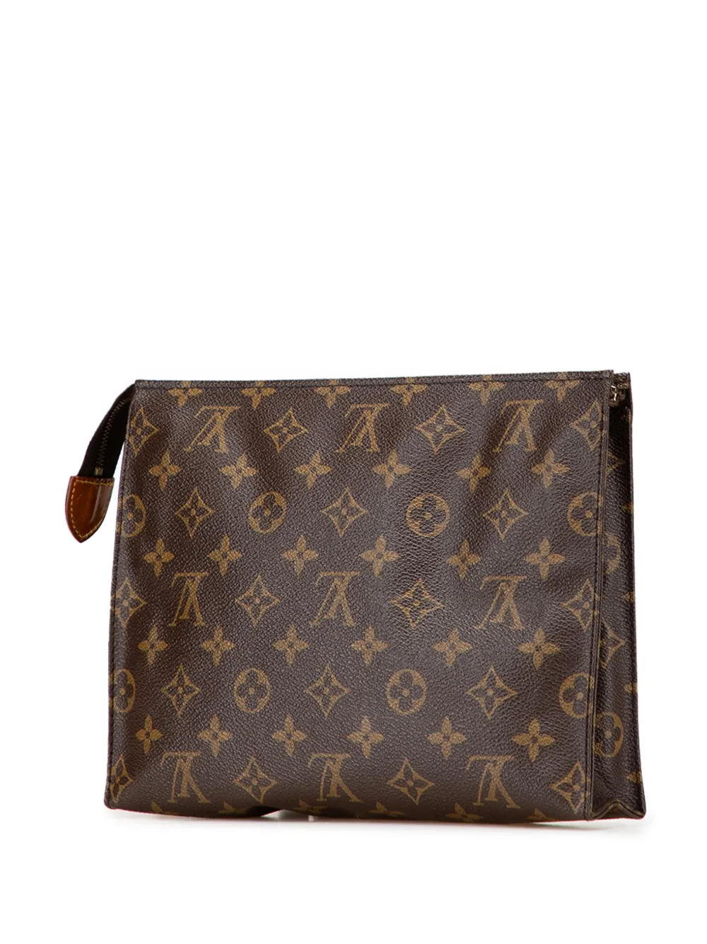 Pre-owned Louis Vuitton 1987 Monogram Toiletry Pouch 26 Clutch Bag In Brown