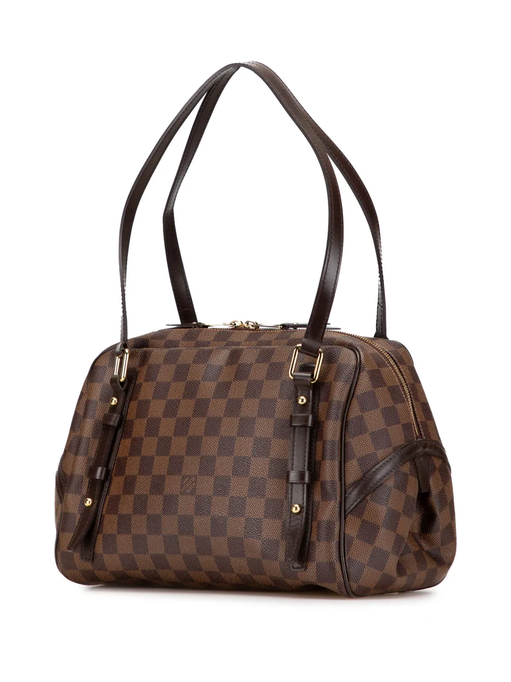 Pre-owned Louis Vuitton 2010 Damier Ebene Rivington Gm Shoulder Bag In Brown