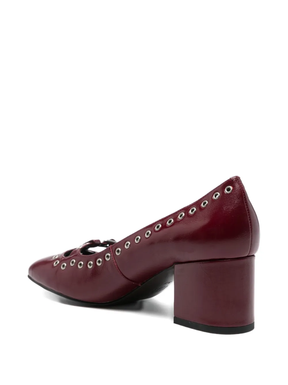 Bibi Lou Eyelet-detail Block-heel Pumps In Red