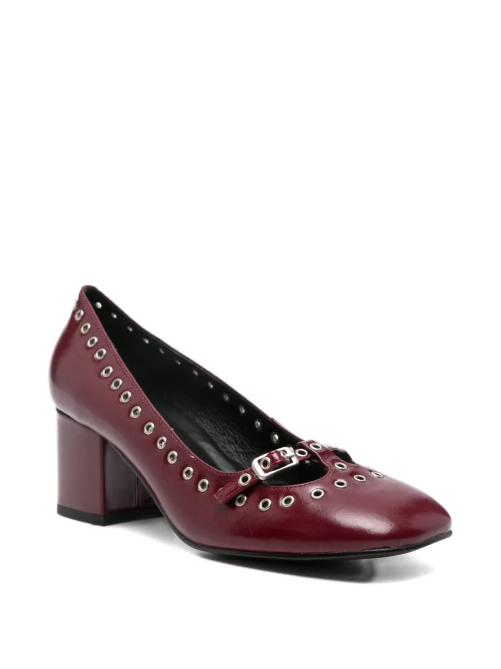 Bibi Lou Eyelet-detail Block-heel Pumps In Red