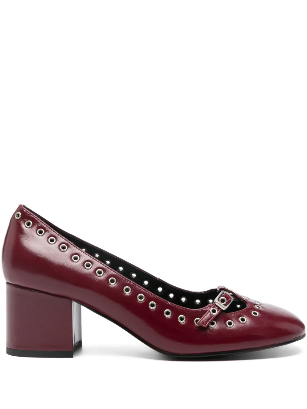 Bibi Lou eyelet-detail block-heel pumps Red