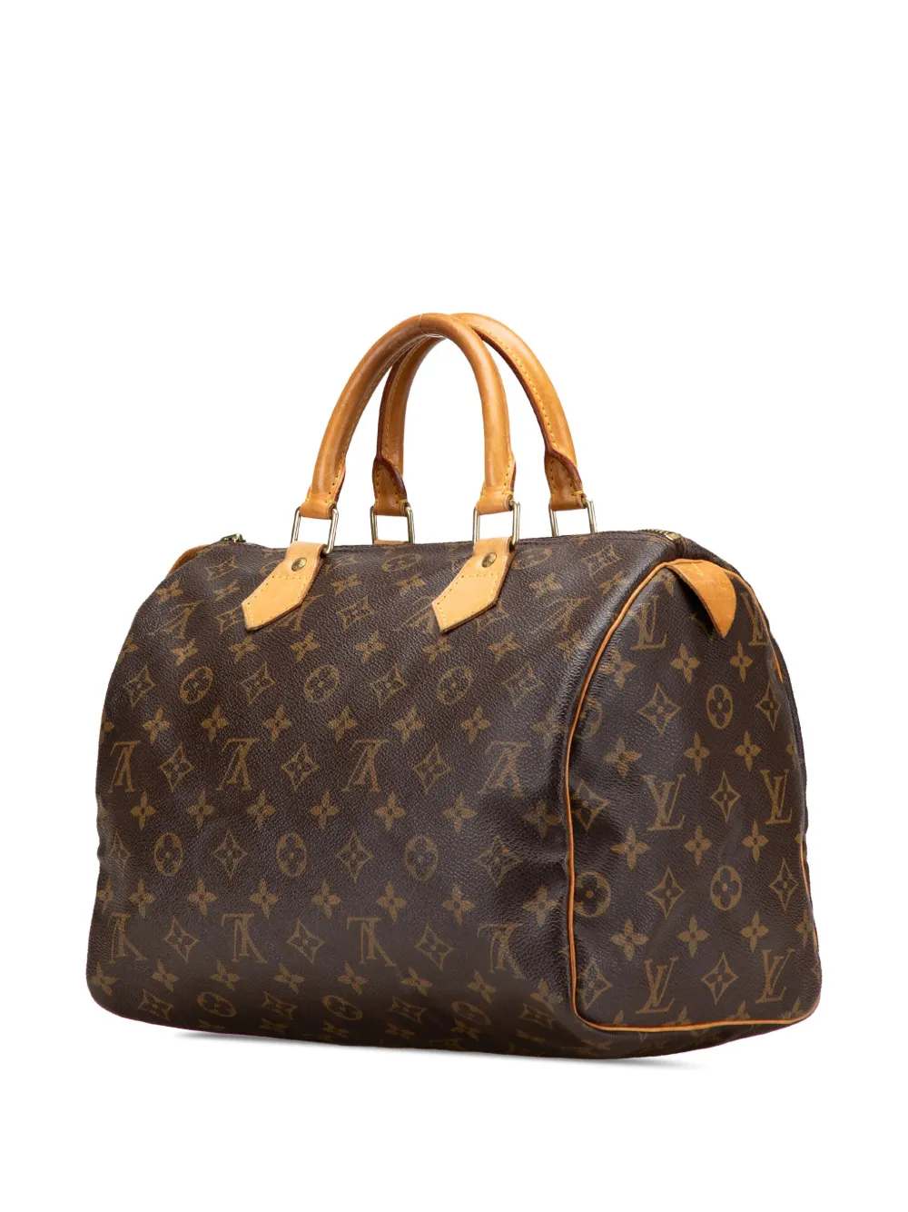 Pre-owned Louis Vuitton 1992 Monogram Speedy 30 Boston Bag In Brown