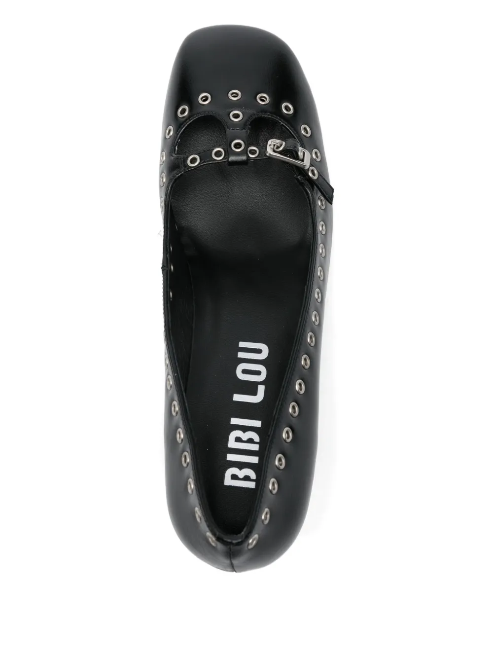 Bibi Lou Eyelet-detail Block-heel Pumps In Black