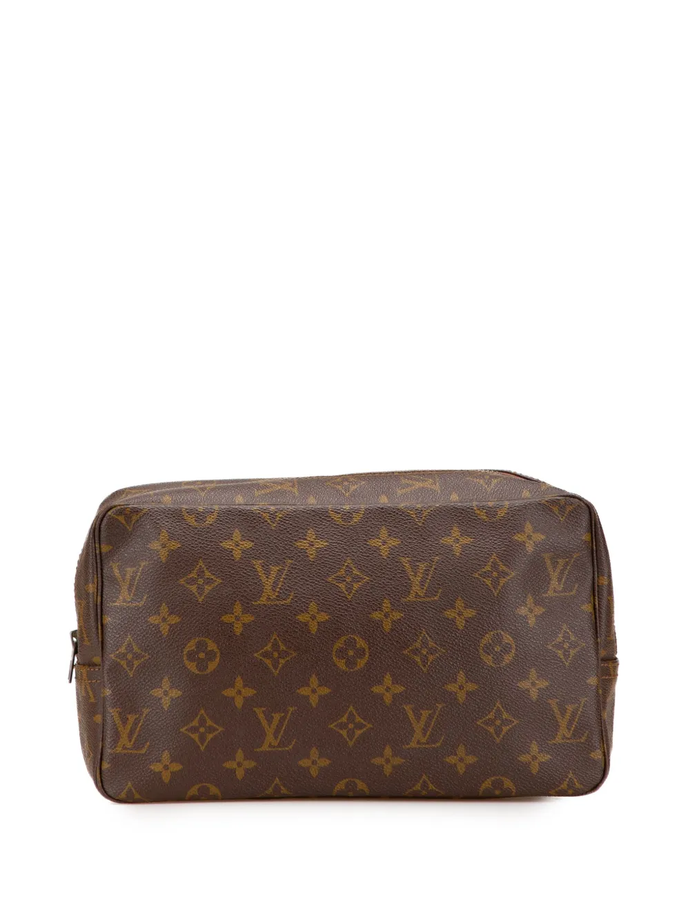Pre-owned Louis Vuitton 20th Century Monogram Trousse Toilette 28 Clutch Bag In Brown