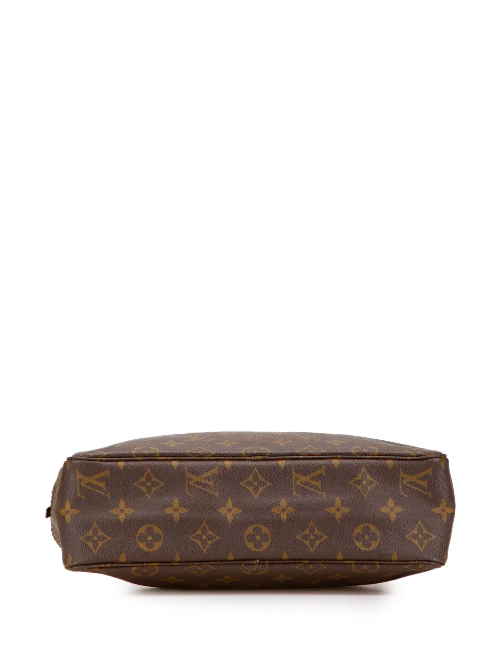 Pre-owned Louis Vuitton 20th Century Monogram Trousse Toilette 28 Clutch Bag In Brown