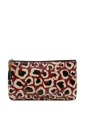 Gucci Pre-Owned 2000-2015 Leopard Print Leather Bamboo clutch bag - Red