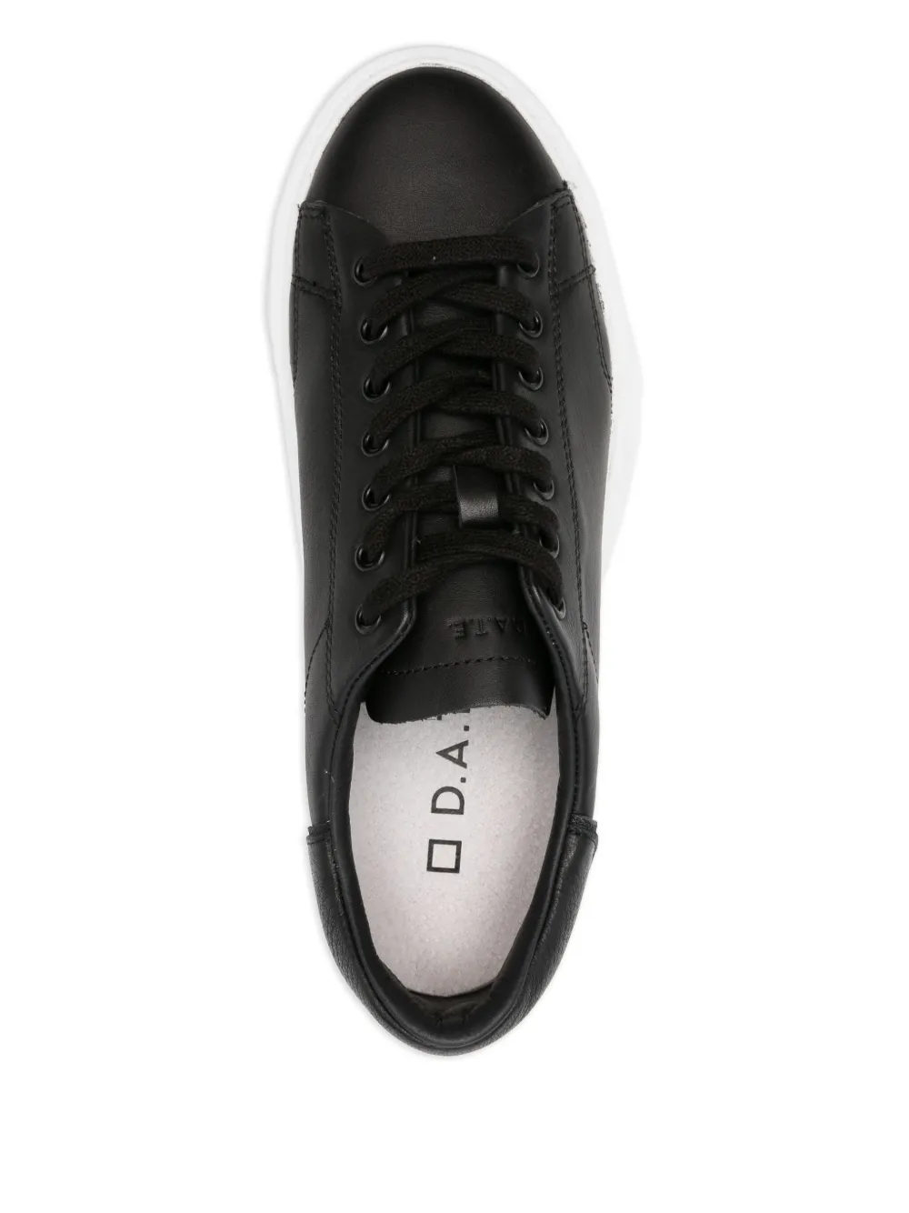 D.A.T.E. round-toe leather sneakers Black