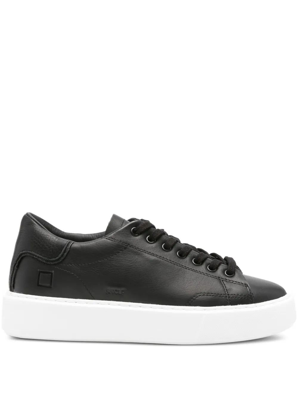 D.A.T.E. round-toe leather sneakers Black