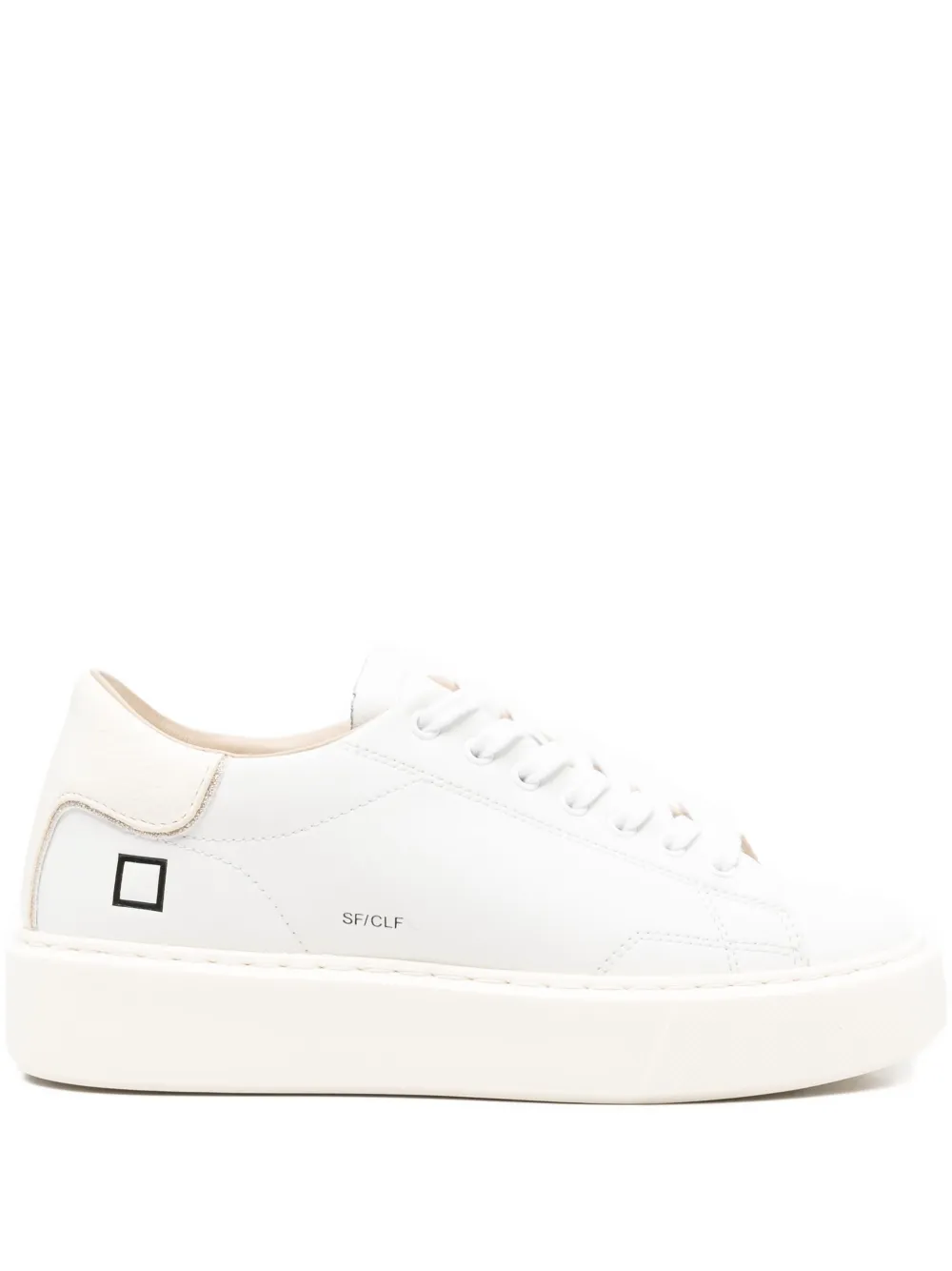 D.A.T.E. round-toe leather sneakers White