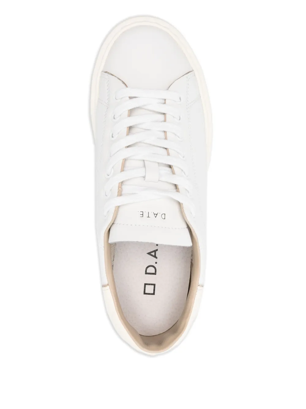 D.A.T.E. round-toe leather sneakers White