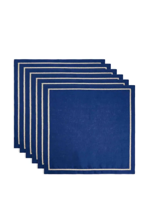 CATHERINE DENOUAL Rosely embroidered-edge linen napkins (pack of six)