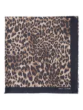 Nili Lotan leopard-print fringed scarf - Brown
