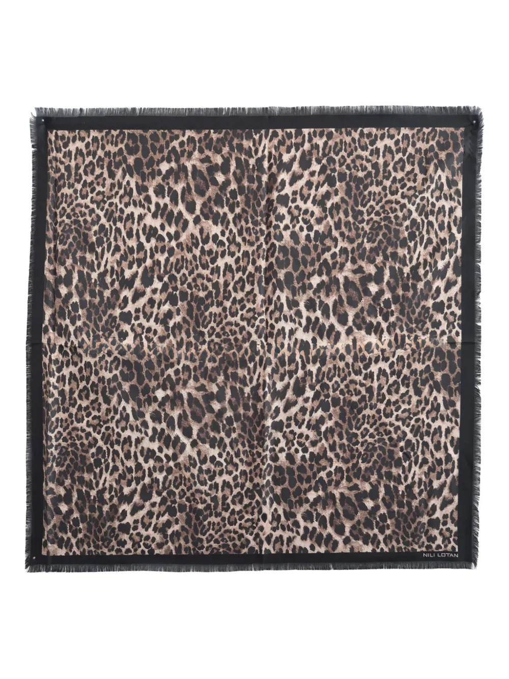 Nili Lotan leopard-print fringed scarf - Bruin