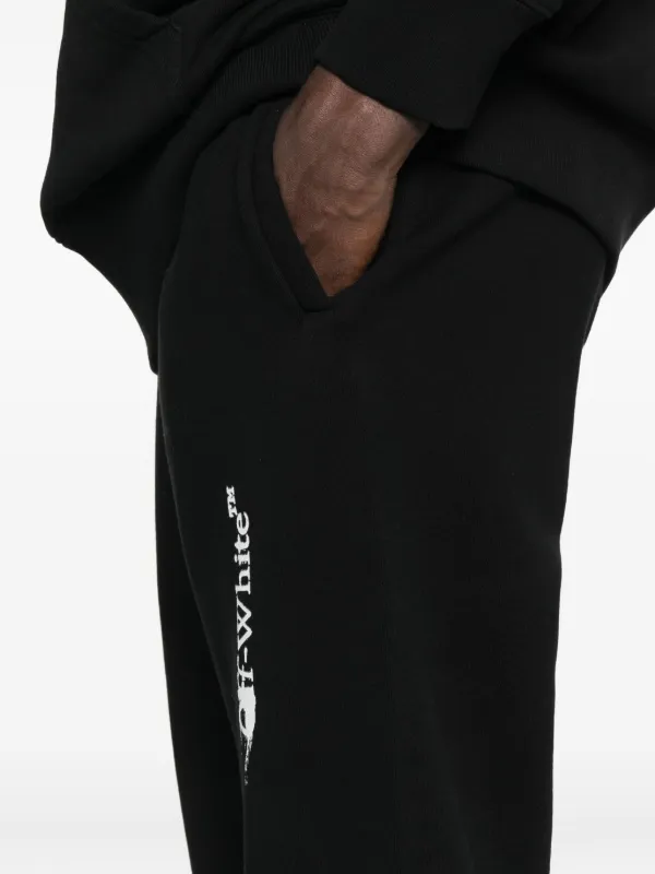 Off-White logo-print Drawstring Track Pants | Black | FARFETCH