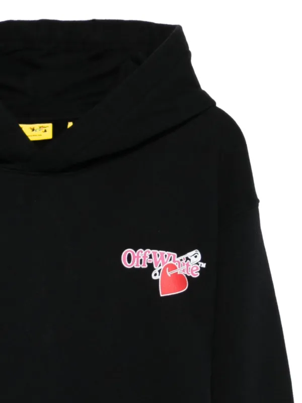 Off-White Kids ハートセーフティピン パーカー | ブラック | FARFETCH JP