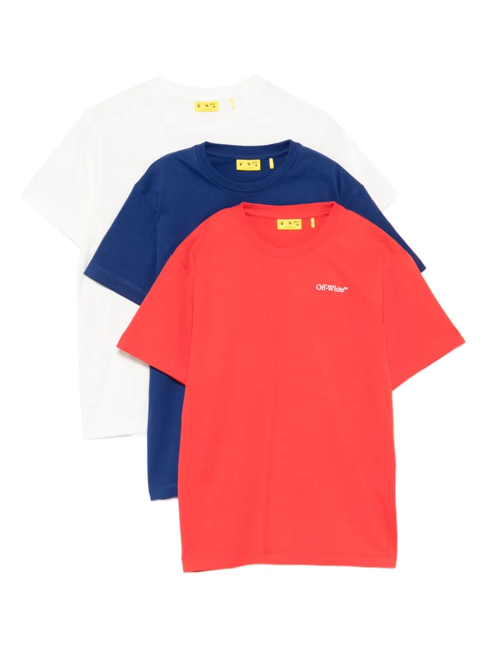 Off-white Kids' Logo-embroidered T-shirt (set Of Three) In Multi