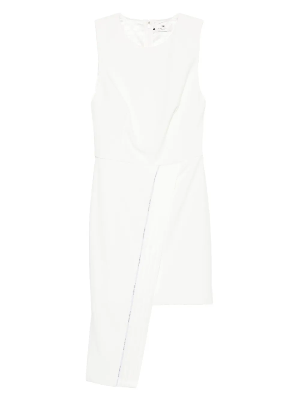 Elisabetta Franchi waist-detail asymmetric party dress - ホワイト Elisabetta Franchi waist-detail asymmetric party dress - ホワイト