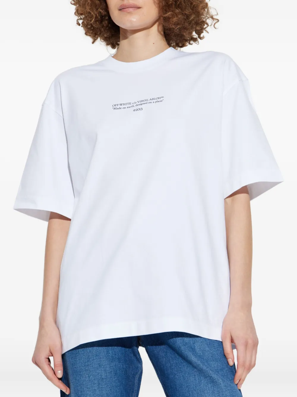 Off-White Katoenen T-shirt met korte mouwen Wit