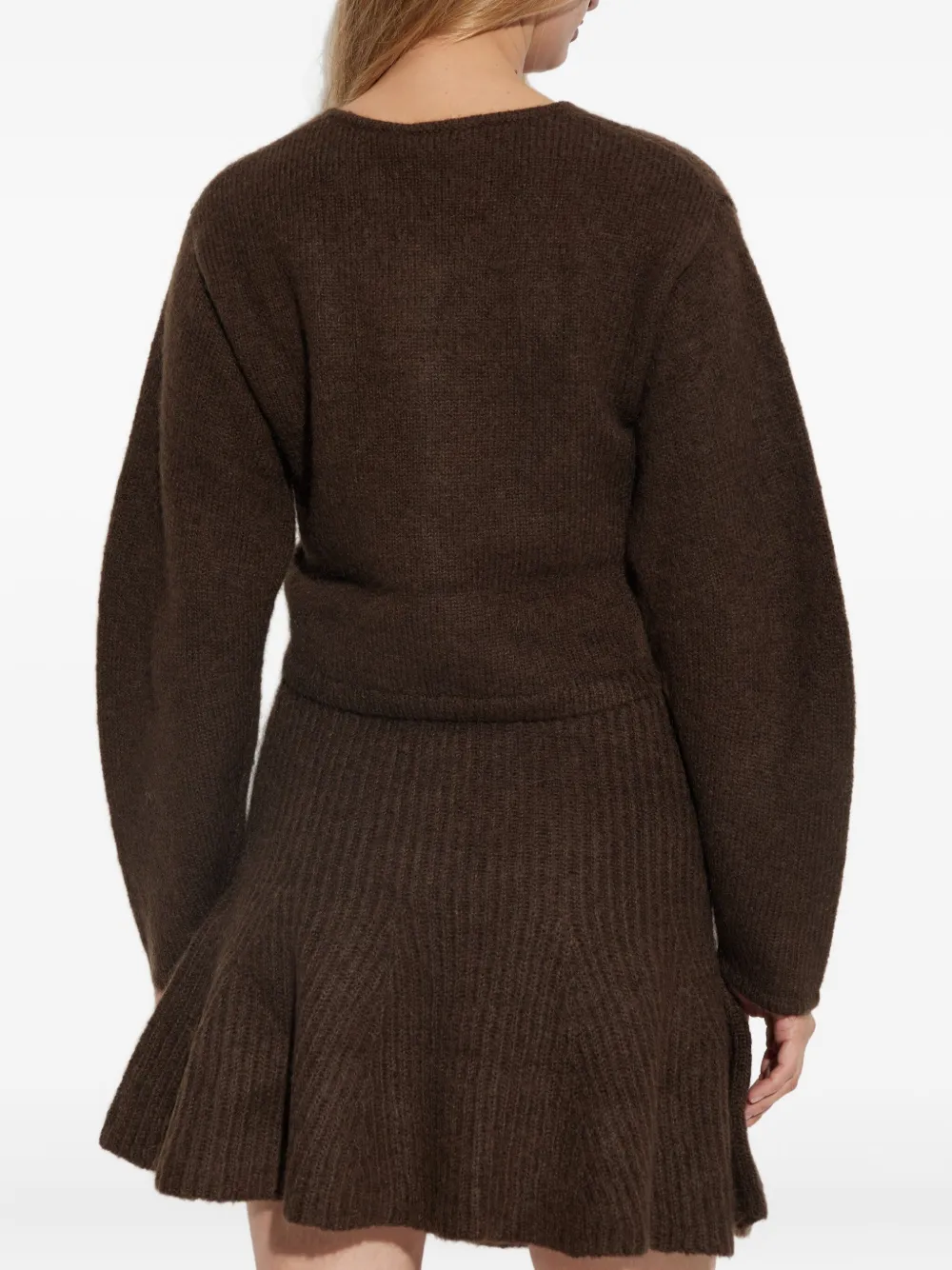 By Malene Birger Button-detailed Ribbed Skirt In Brown