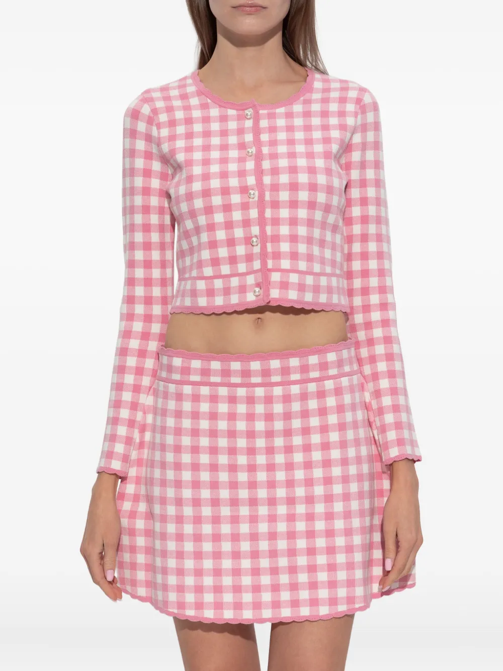 Loveshackfancy Pearl-button Cardigan In Pink